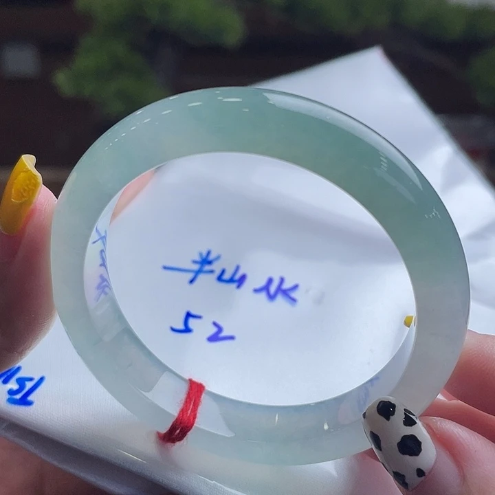 未镶嵌手镯翡翠52 冰 湖水绿新货