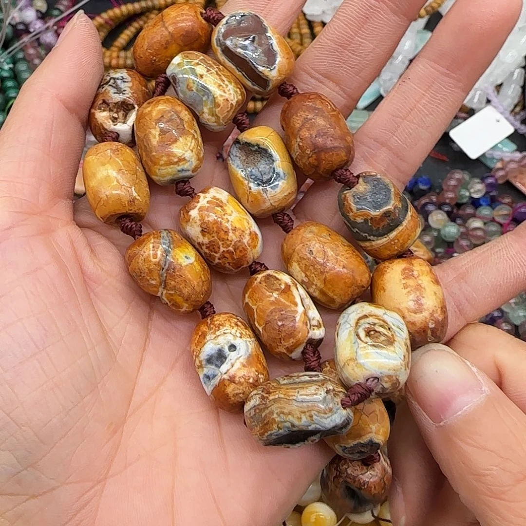 玛瑙/玉髓合金珠宝半成品老矿玛瑙12mm一条