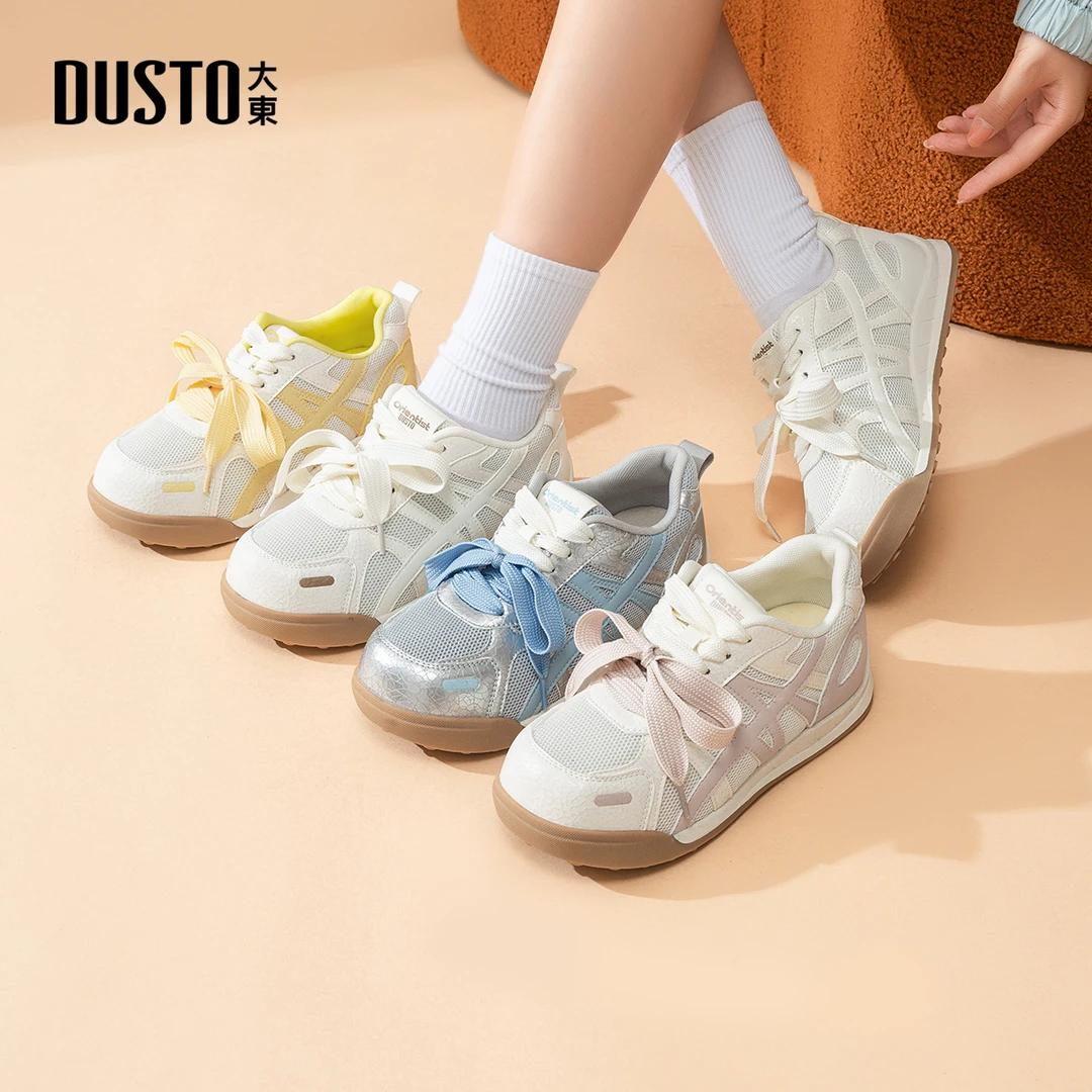 DUSTO/大东老爹鞋25秋新网面透气百搭运动休闲鞋厚底增高女鞋0641