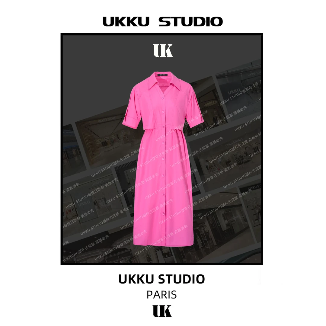 香【UKKU STUDIO】夏季赫本风不规则时尚款连衣裙314039