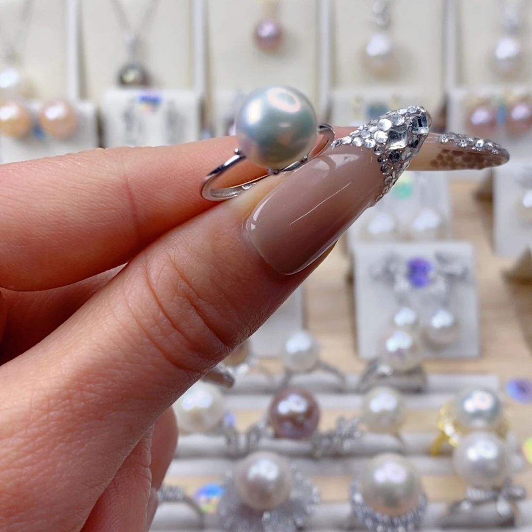 淡水珍珠戒指银S925镶嵌