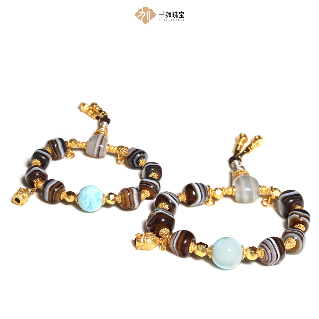 壹加思默-海纹石缠丝玛瑙手串多样性发一