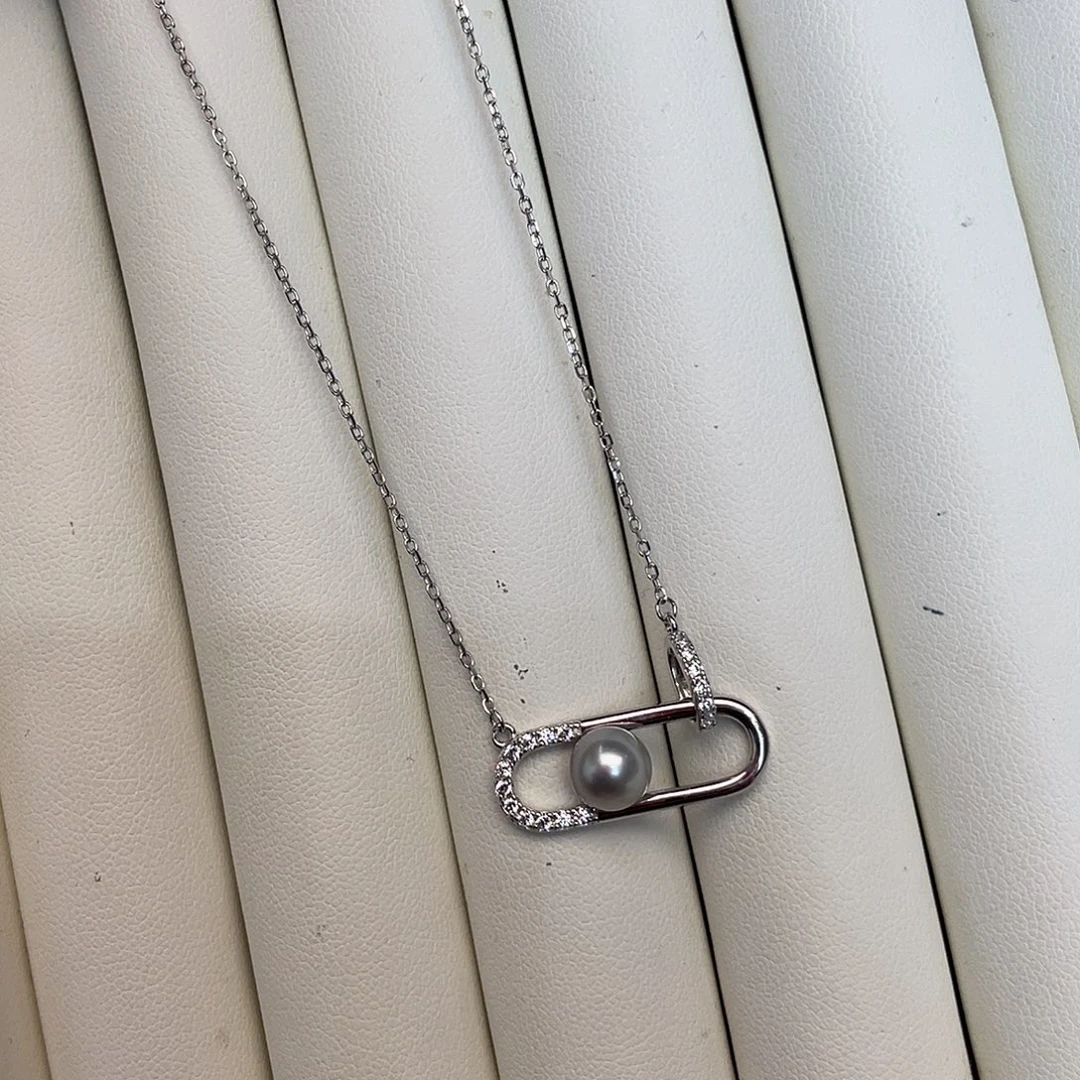 项链海水珍珠银S925镶嵌