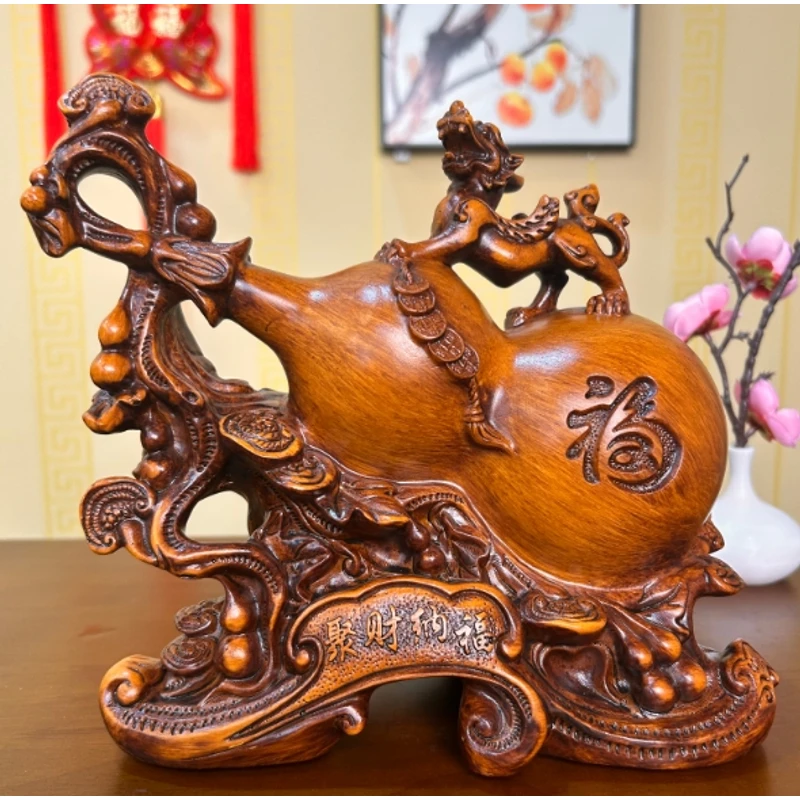 (聚米纳福）葫芦中式家居桌面客厅送礼装饰摆件LXR（15*15cm）