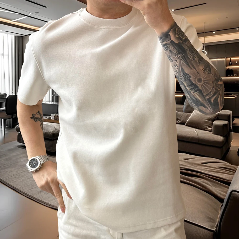 雷顿卡斯2024痞帅重磅短袖T恤青年男女百搭款夏季潮牌宽松圆领