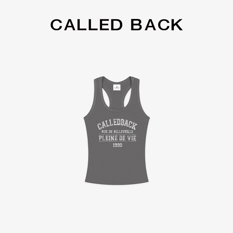 CALLED BACK百搭显瘦无袖灰色背心042507