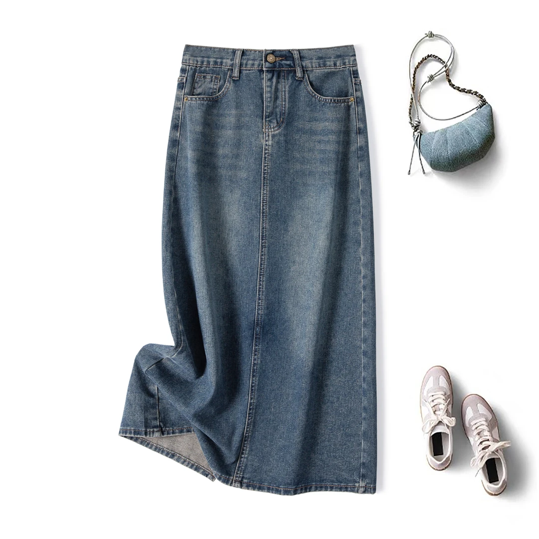 奥·邦奴 2025秋季新款大码胖mm设计感复古高腰显瘦遮胯半身裙女