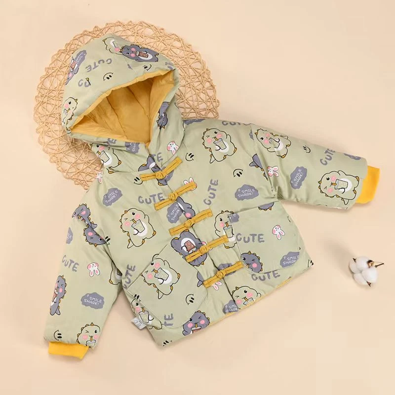 儿童冬季新款新疆长绒棉中国风盘扣【连帽单件】棉服棉袄