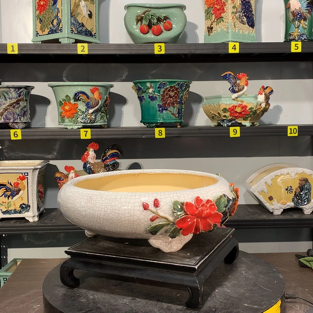 呼***】高温烧制石湾盆花盆