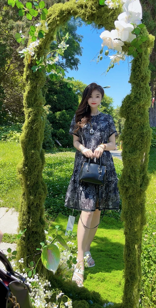 艺梵尘—欧洲站 a字碎花雪纺垂感连衣裙女士夏季薄款减龄裙爆2562