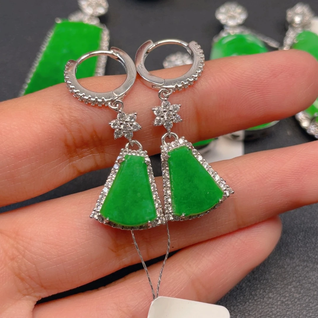 吊坠(不含链)银S925镶嵌翡翠