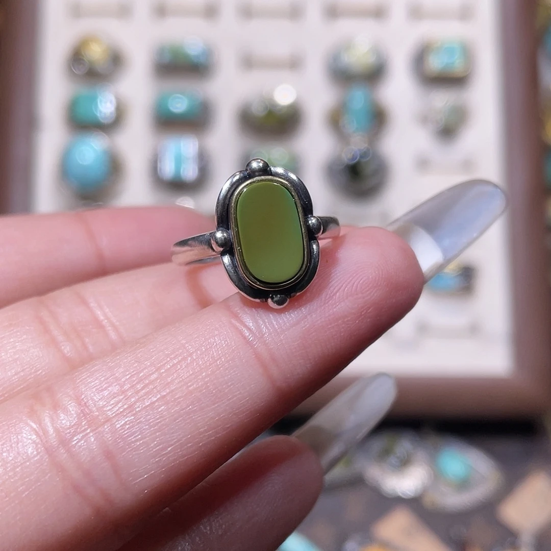 m***啦绿松石银S925镶嵌戒指戒指