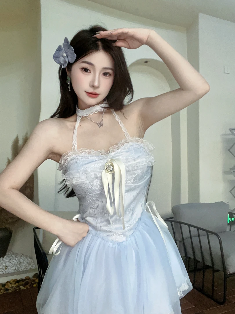 芭蕾舞曲 春季纯欲风小众设计连衣裙