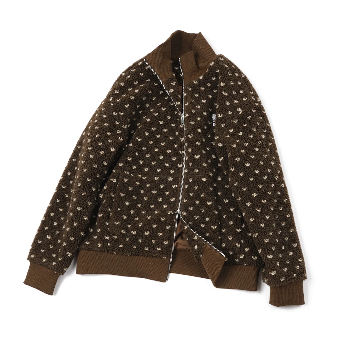 【波点凯蒂立领外套】长袖厚款毛绒女保暖新款WTBL4C247