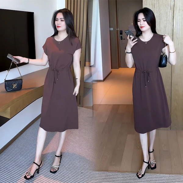 2025夏季新款穿搭气质显瘦时尚休闲韩版减龄轻薄透气连衣裙175