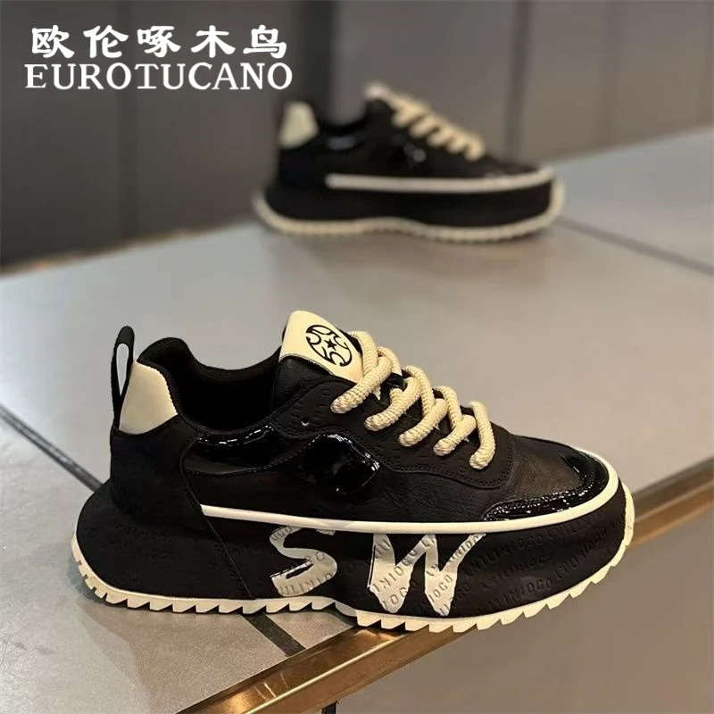 欧伦啄木鸟EUROTUCANO男鞋休闲鞋子男款潮流厚底板鞋耐磨运动鞋