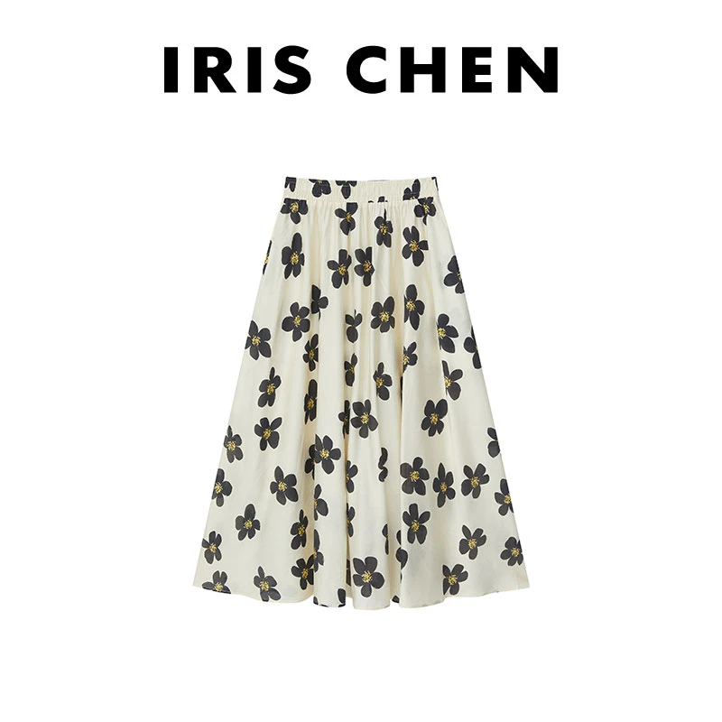 IRIS CHEN 雏菊裙 2025春夏上新百搭显瘦花色松紧带半身裙25QZ292