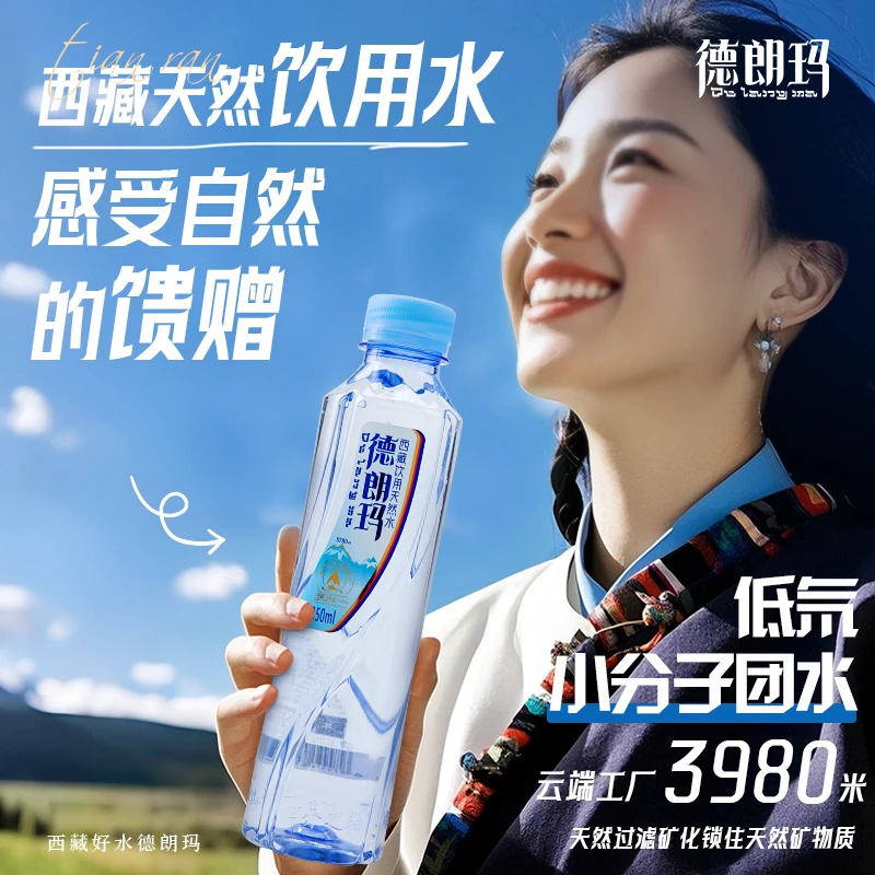 【西藏60周年大庆】德朗玛西藏天然高原冰川饮用水矿泉500ml*2瓶