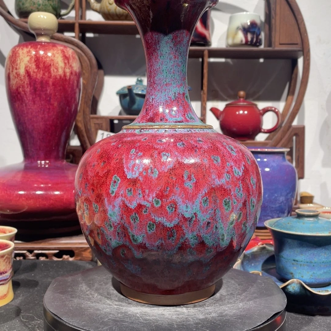 旧***票中国神后钧瓷花瓶