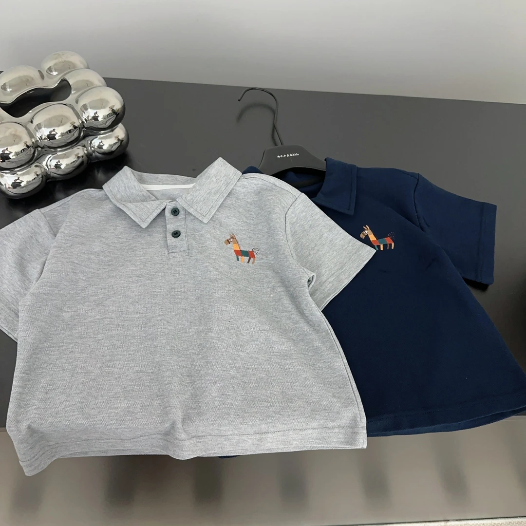 【两个小盆友】儿童夏款韩版宽松休闲POLO衫纯色百搭时尚T恤3966