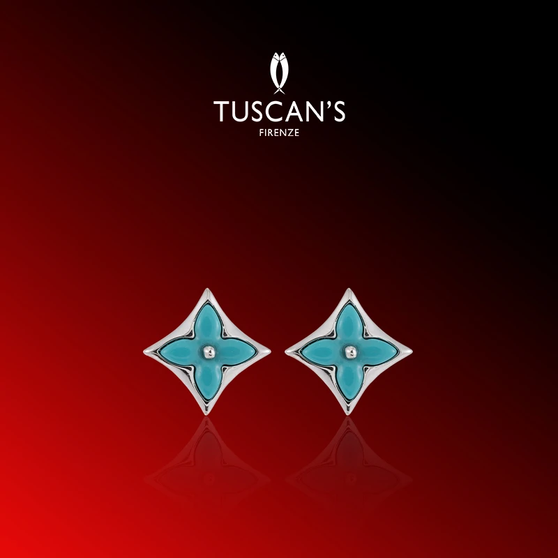 铜合金耳饰 铜耳饰 气质百搭简约时尚精致经典蓝色耳饰