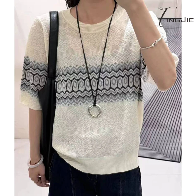 【纹织芳华】！婷姐推荐！100%莱塞尔纤维B2561短袖上衣针织女