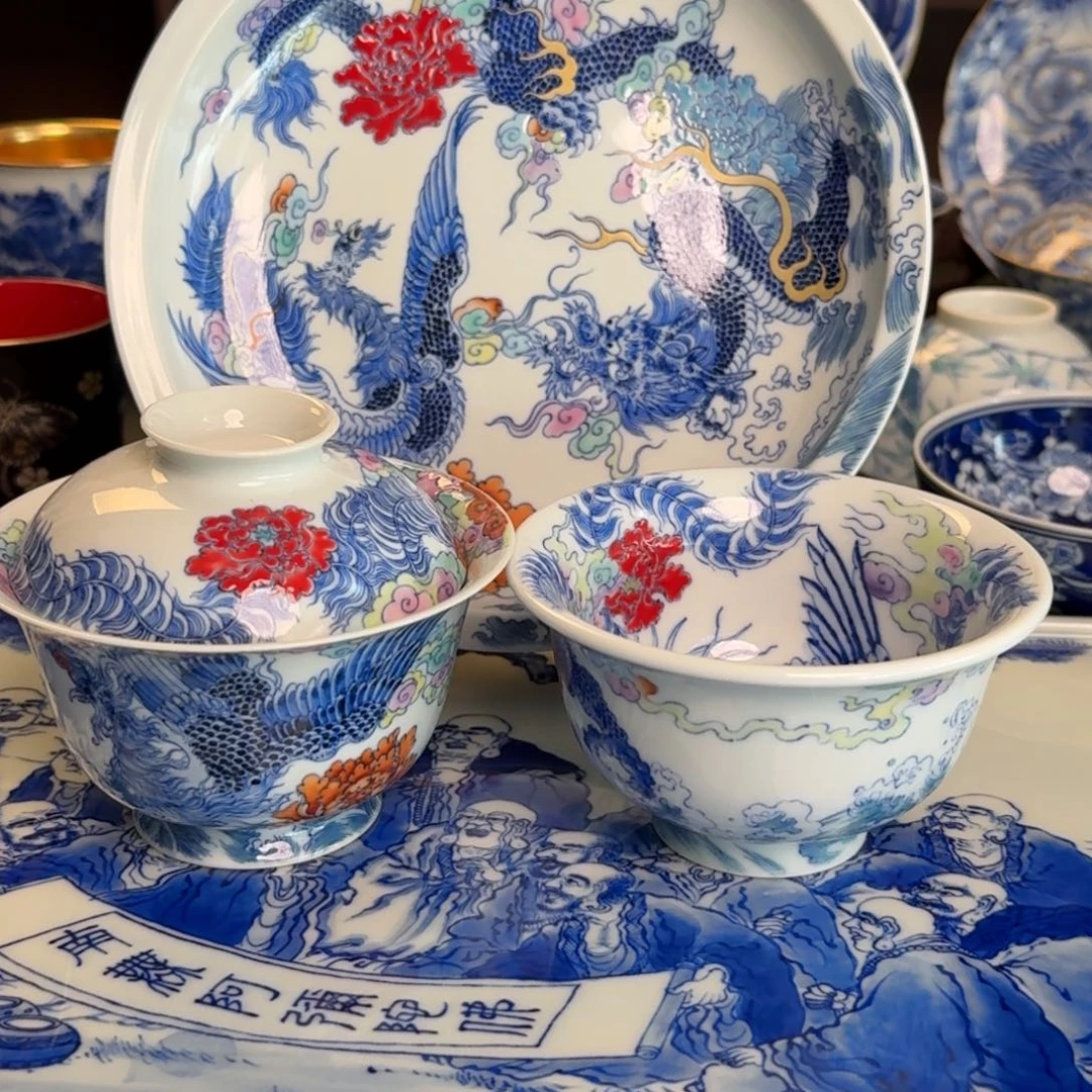 H***峰纯手工手绘陶瓷茶具三件