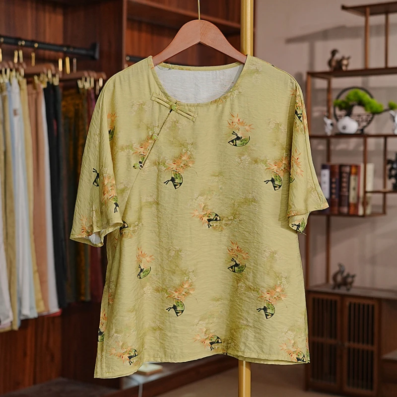 《扇莲·衫》夏季新款复古文艺高定新中式国风女款女衫