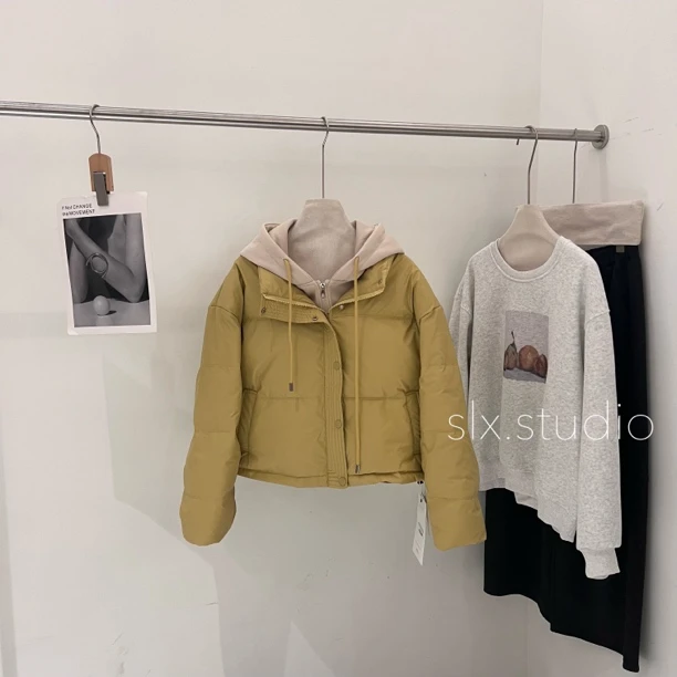 slx@ 933 韩系拼接连帽外套