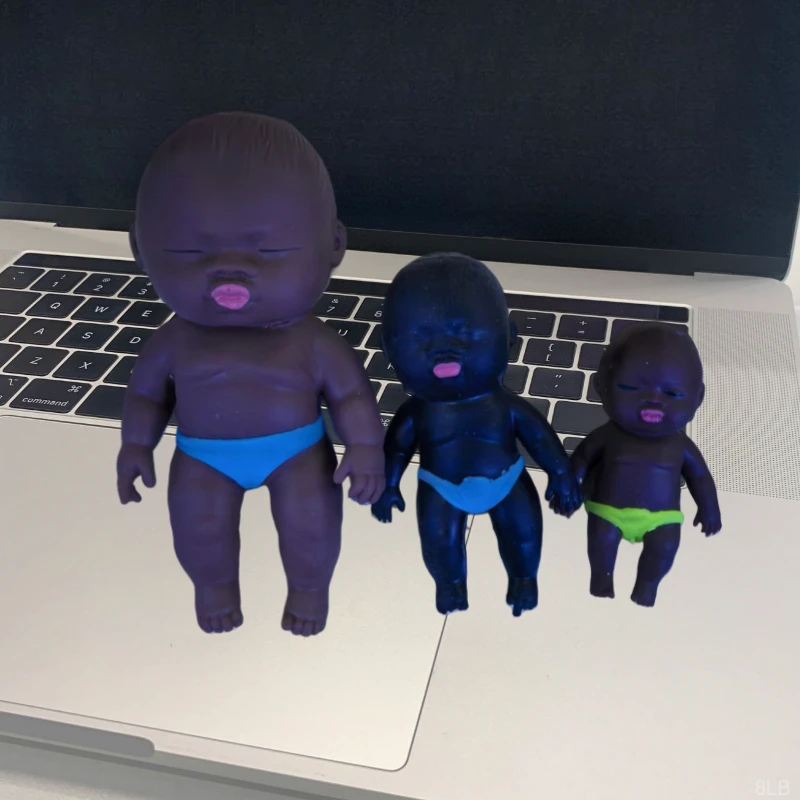 创意黑人娃娃拉沙玩具丑娃娃捏捏乐掌心软胶解压娃娃小玩偶捏捏乐