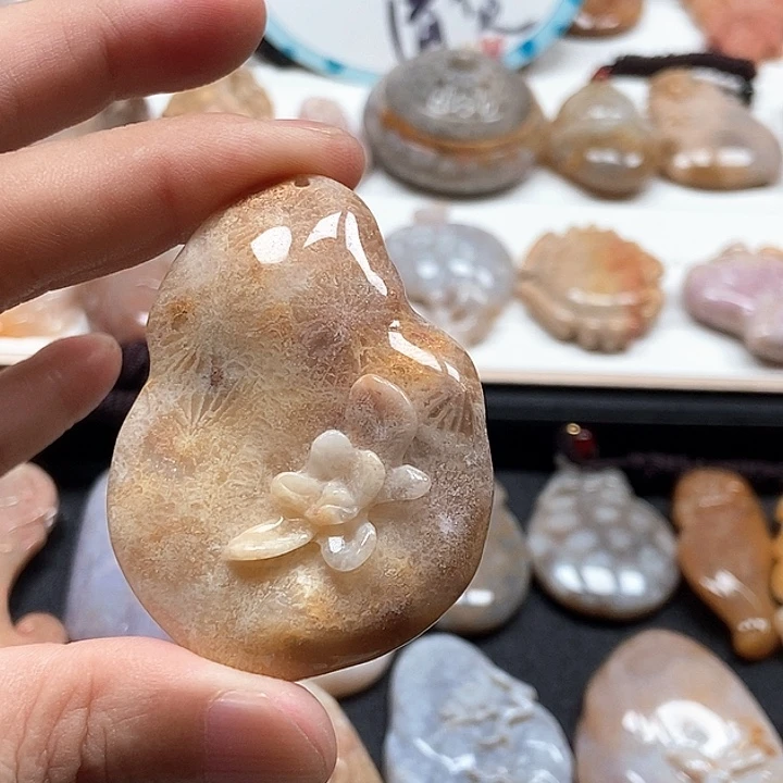 硅化珊瑚（珊瑚玉）未镶嵌颈饰