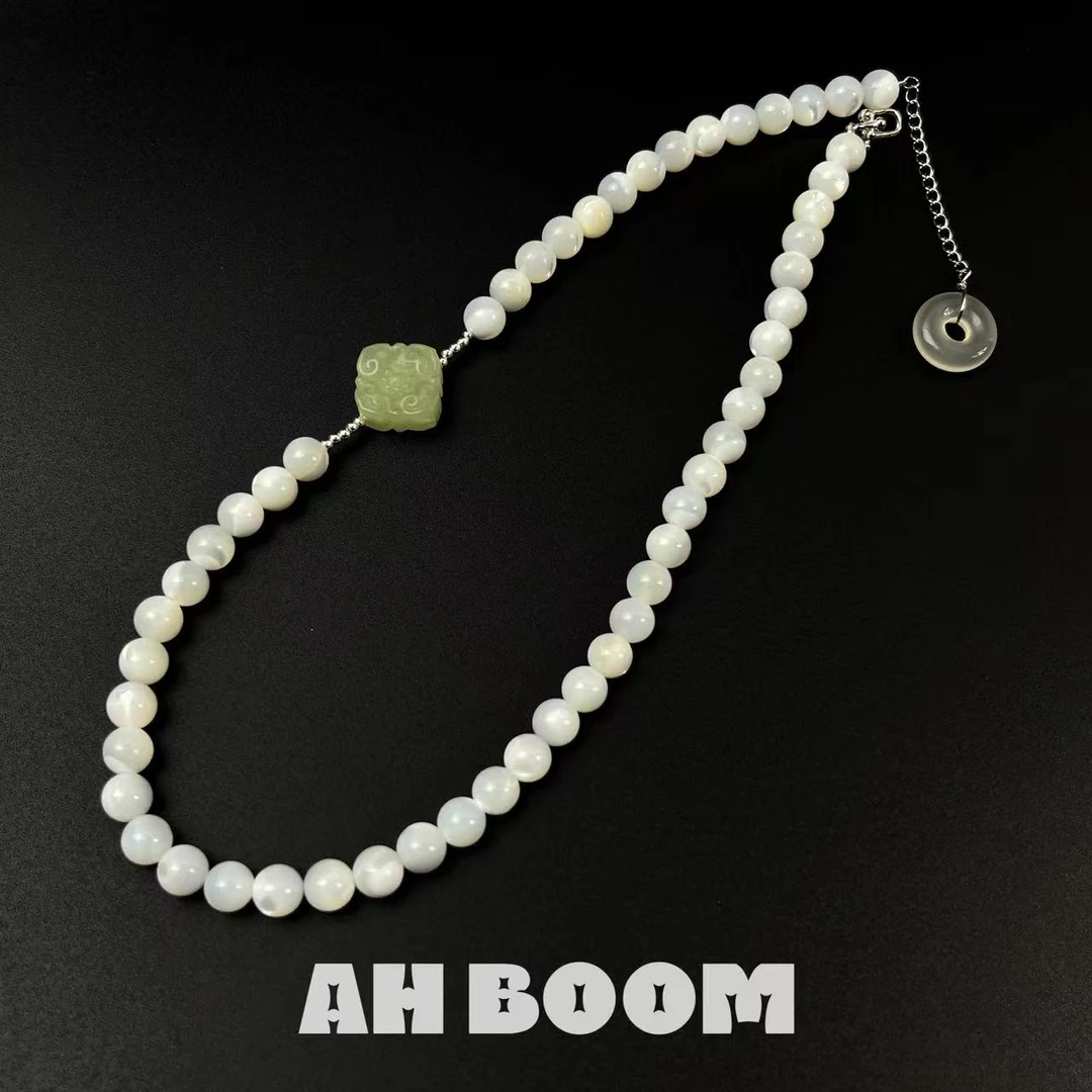 925银银制品 【中式祥云】时尚自然素款平安扣流苏气质项链Y173