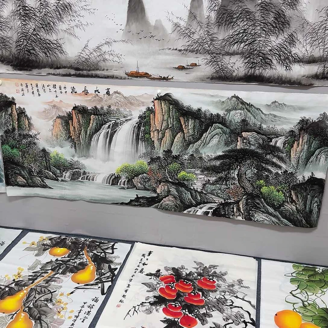 宝***法国画尺寸70X180纯手绘作品