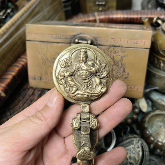 杨***锁黄铜手把件手把件手把件