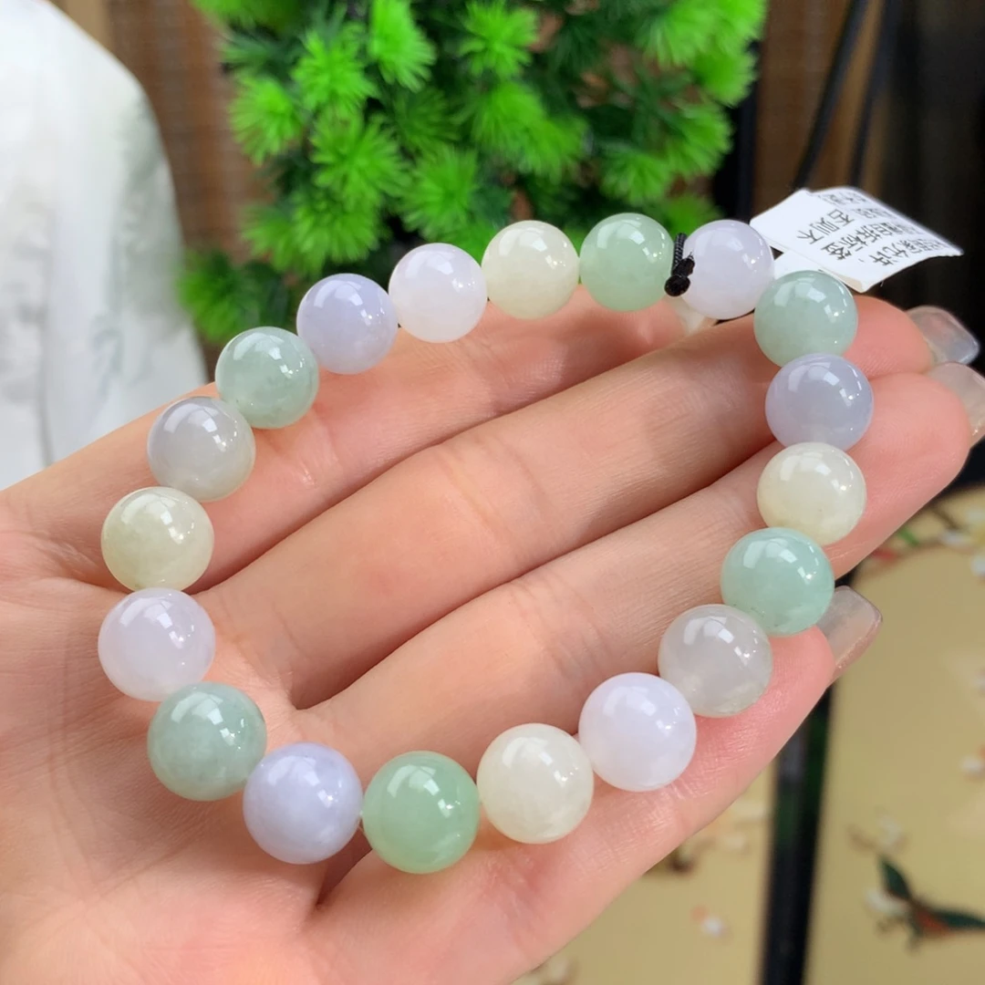 翡翠手链未镶嵌冰润马卡龙手链卡10m m