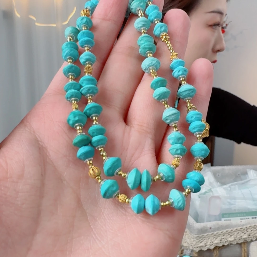 绿松石18K金镶嵌珠宝奇石