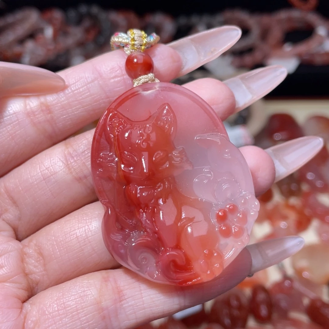 南红玛瑙冰飘配饰吊坠未镶嵌1364