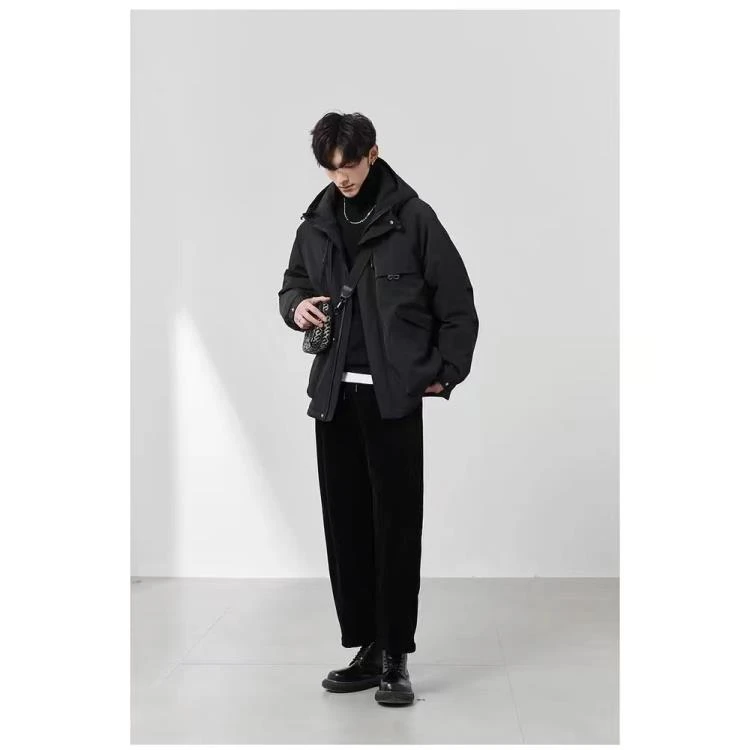 90鸭绒男士羽绒服冬季新款宽松潮流美式日系百搭高街男士b24-1