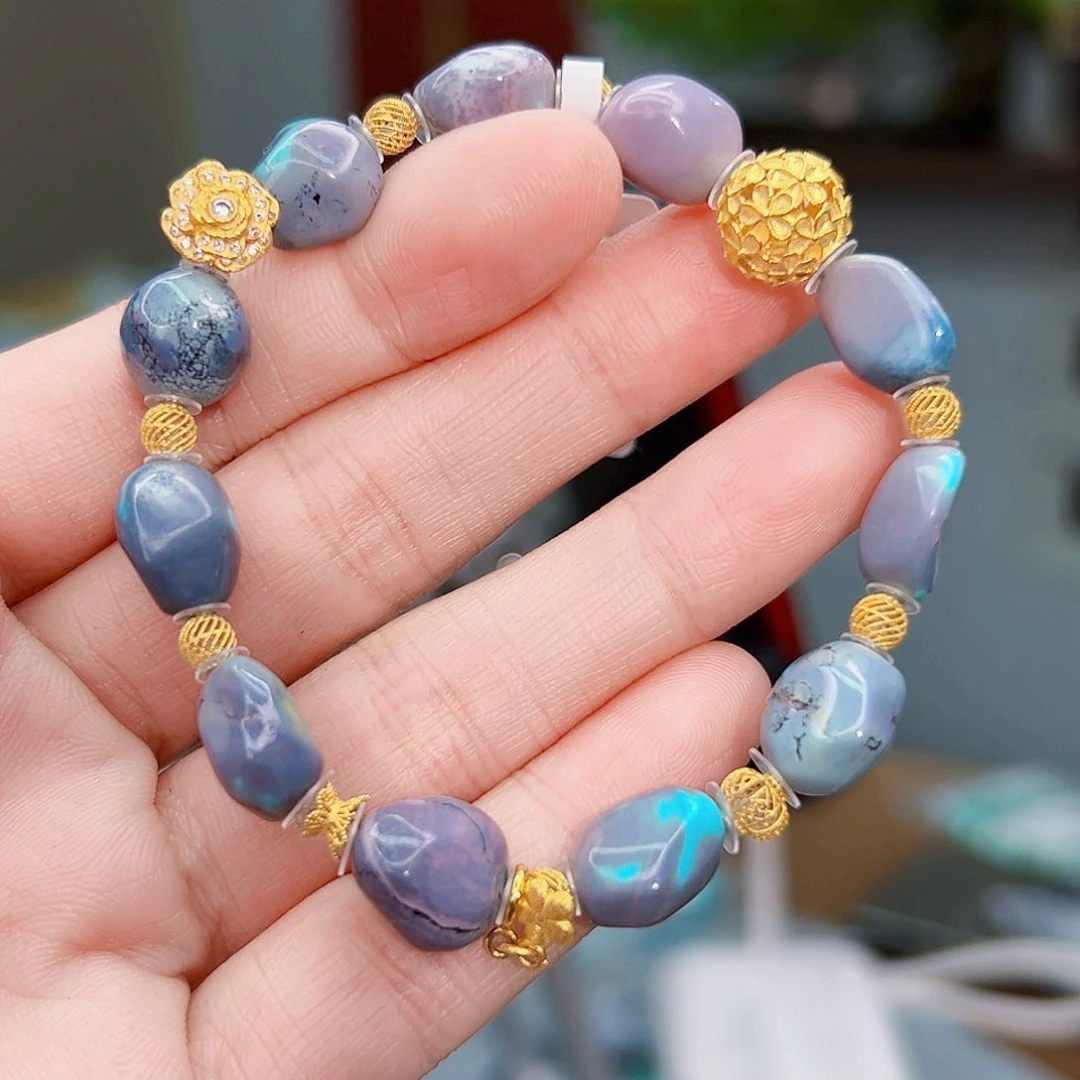 绿松石珠宝奇石18K金镶嵌表**祥