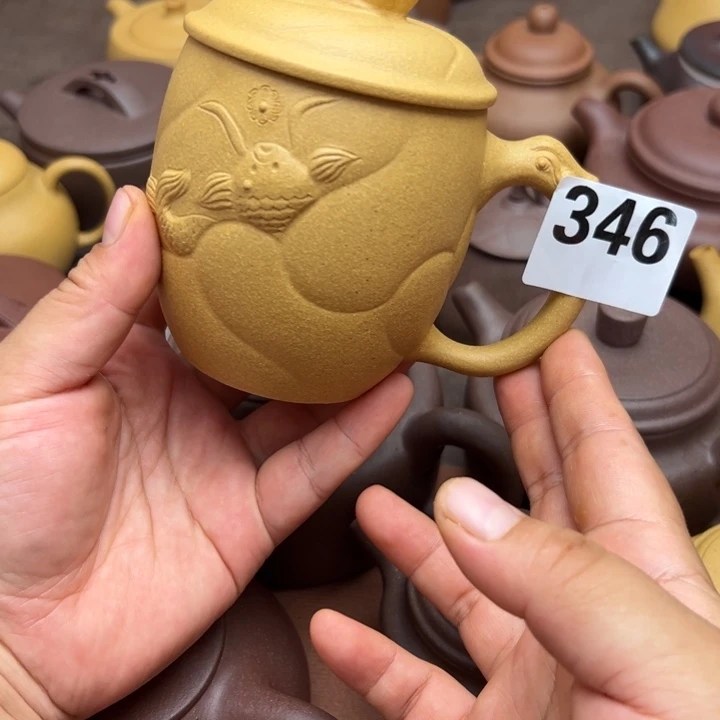 茶壶紫砂黄金段半手工350cc左右瑕疵