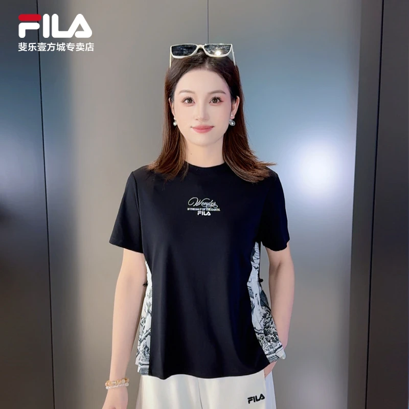 Fila/斐乐【杨幂同款】夏日前卫潮牌T恤女新款短袖衫F11W538103F