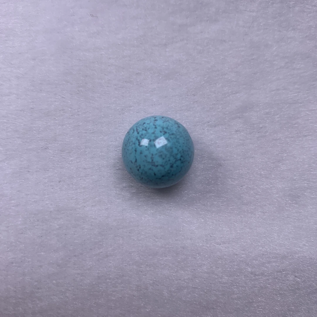 湖北天然原矿高瓷绿松石圆珠14.2mm