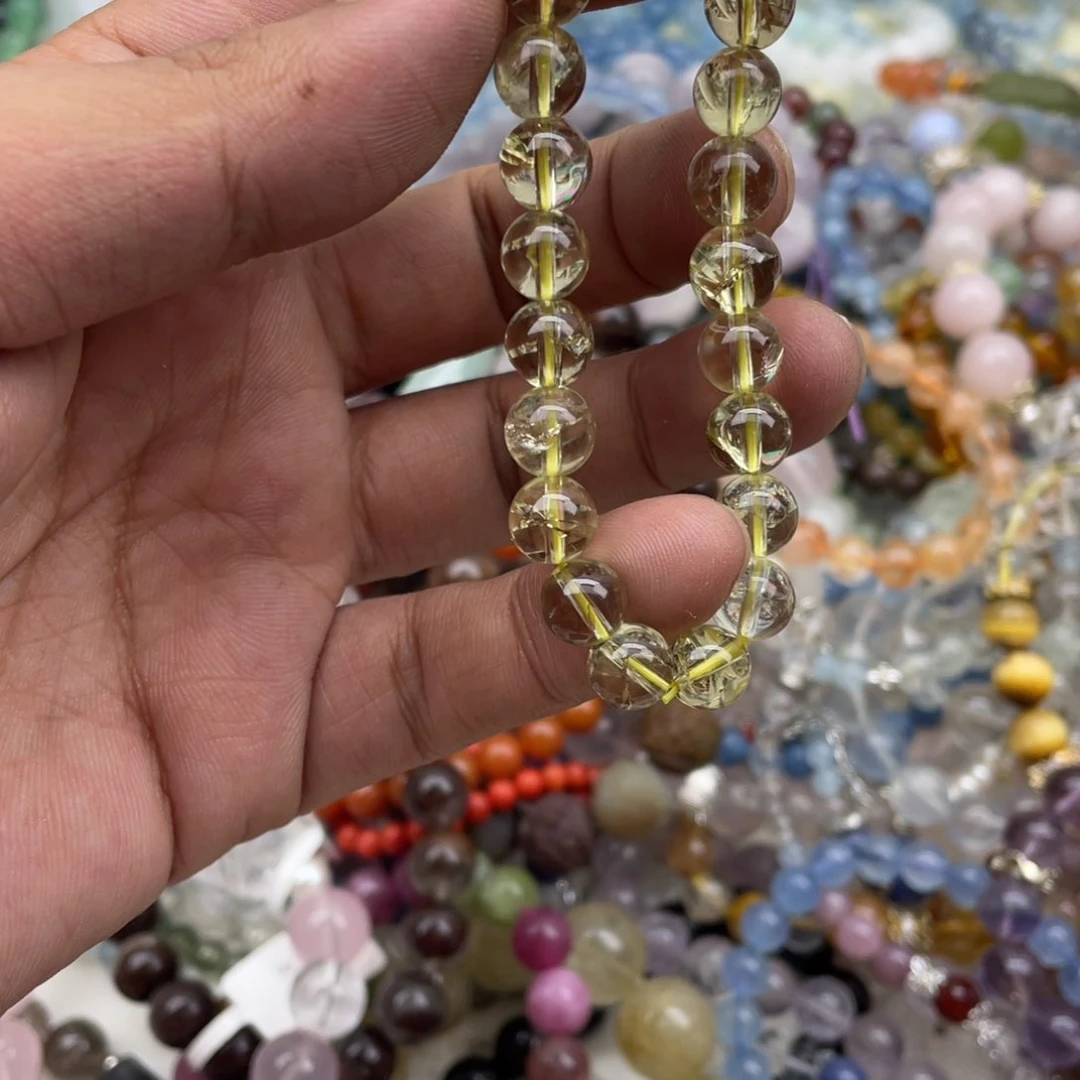 银S925镶嵌手链烟晶