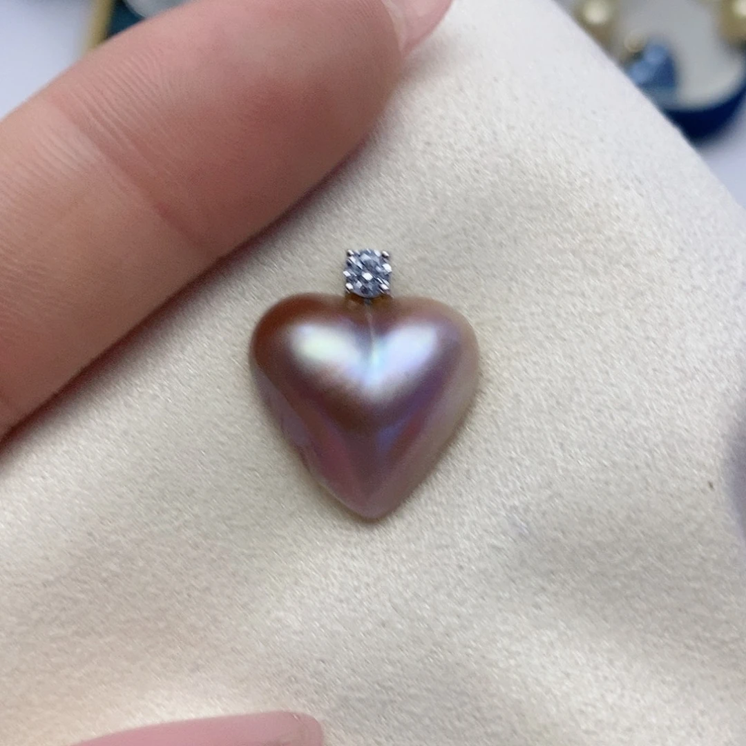 【闪购商品】拼合珍珠（马贝珠）颈饰银S925镶嵌55