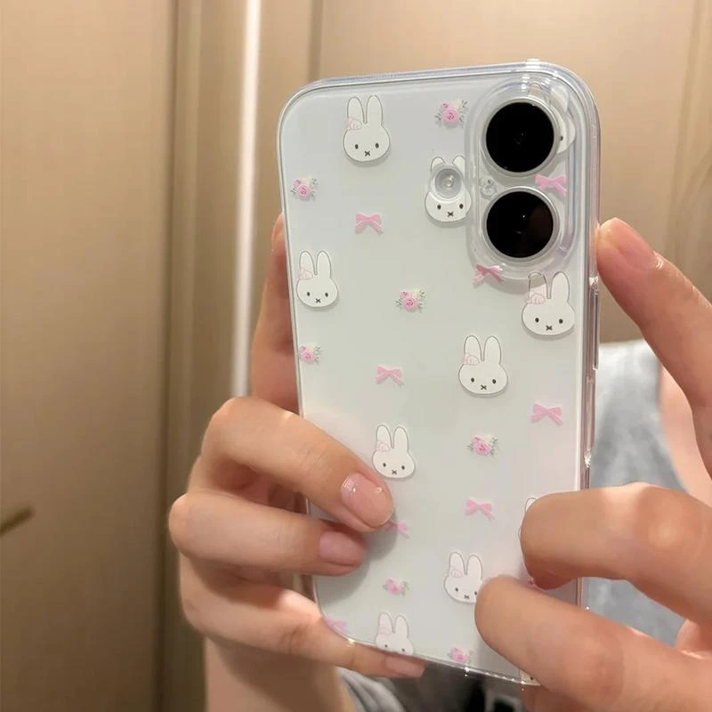 粉结米菲兔适用iphone16苹果15手机壳小米OPPO华为VIVO荣耀