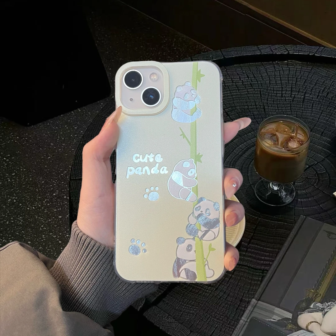 适用苹果华为一加iQ小米竹子全包IMD羽纱全屏创意动漫防摔手机壳