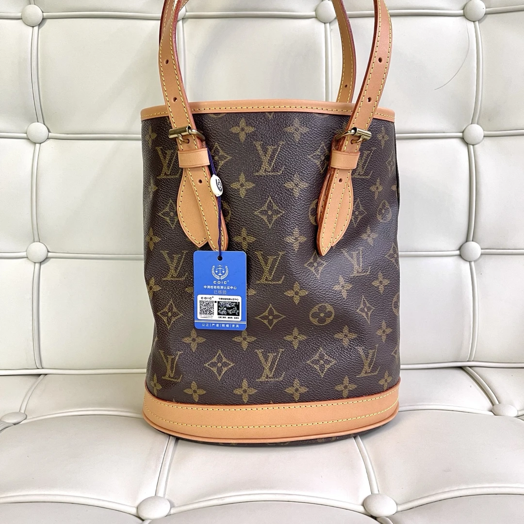95新 LouisVuitton/路易威登 119588 lv老花中古小水桶，换配皮