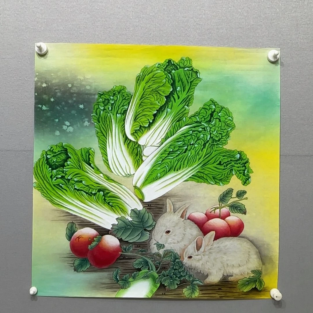 国画工笔白菜图贾敏