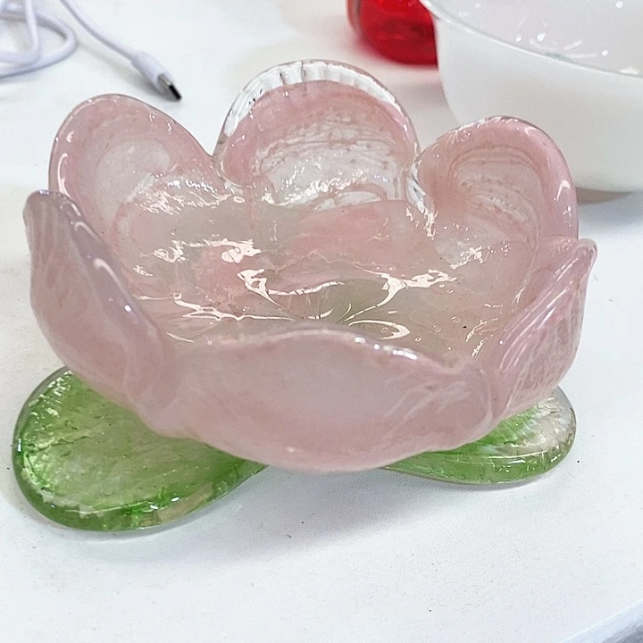 紫***紫小花碗微瑕不退不换高5厘米