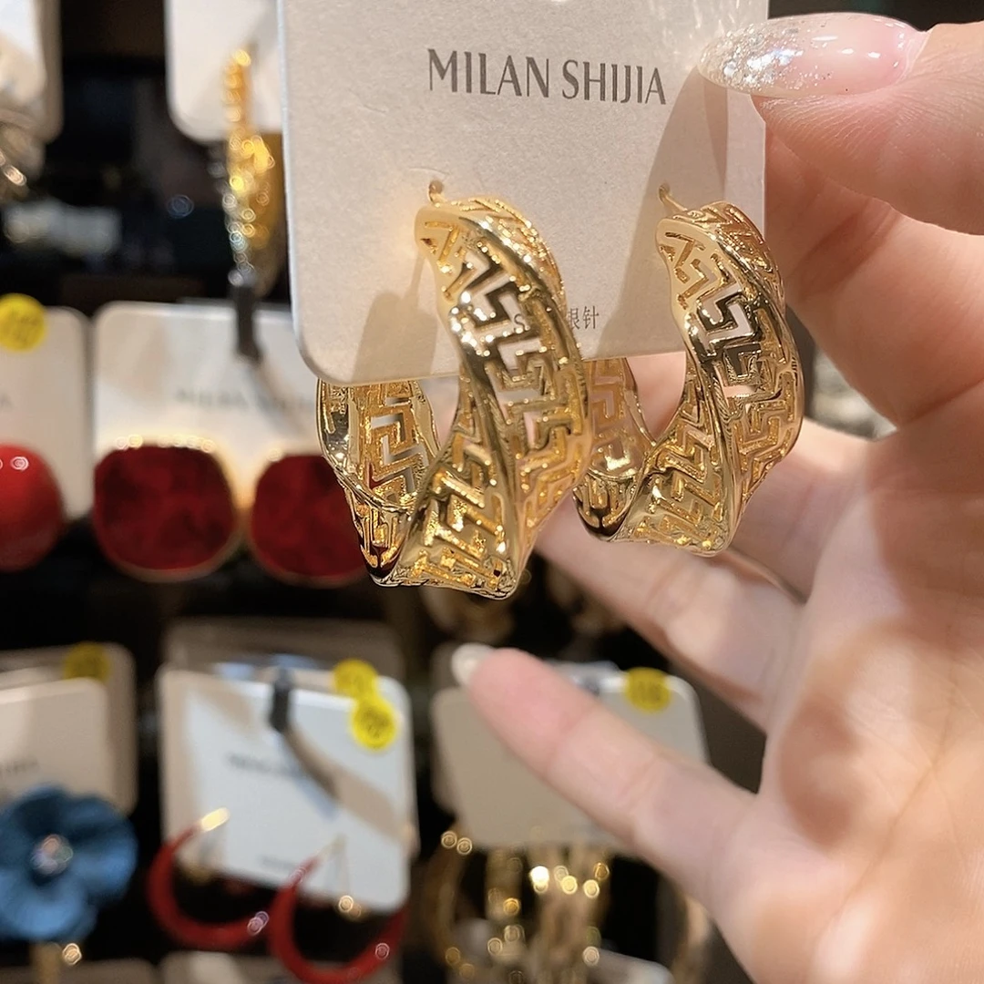 铜合金925银金色旋转圈